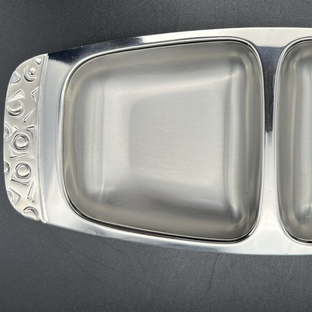 Vtg Alessi Italy INTERNATIONAL STAINLESS 18-8 Steel 4057 Divided Relish Dish MCM - Picture 7 of 7